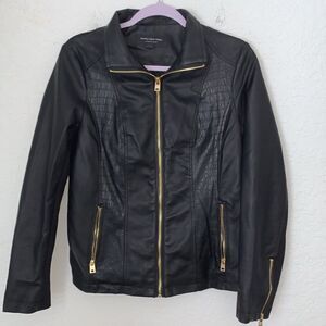 Marc Jacob’s Mixed Media Faux Leather Black Women’s Jacket Size S